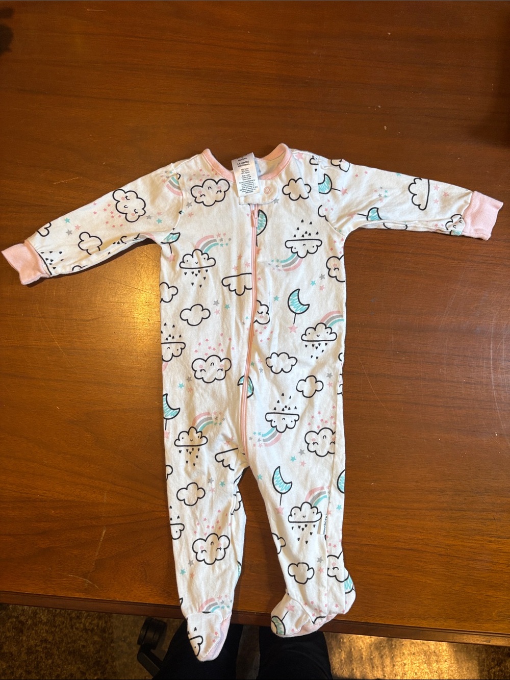 Gerber Pink Cloud & Moon Footed One-Piece